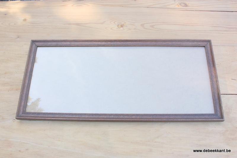 Antieke eiken lijst pele mele authentieke staat 27.3 x 60.8